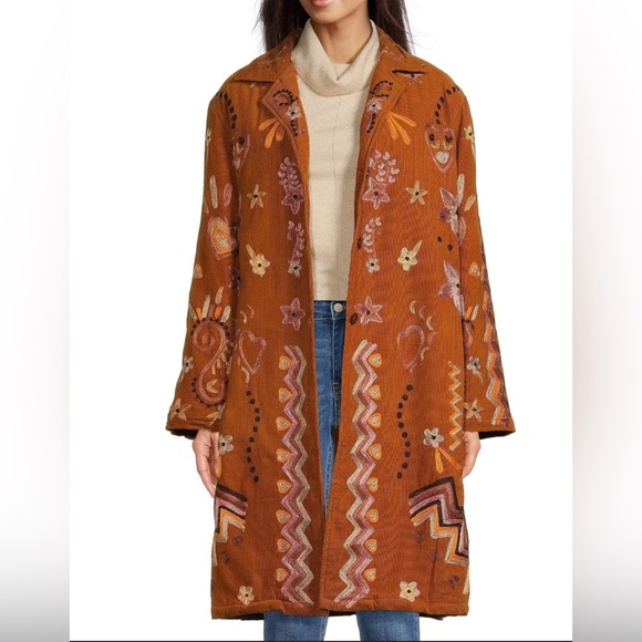 Embroidered Brown Coat